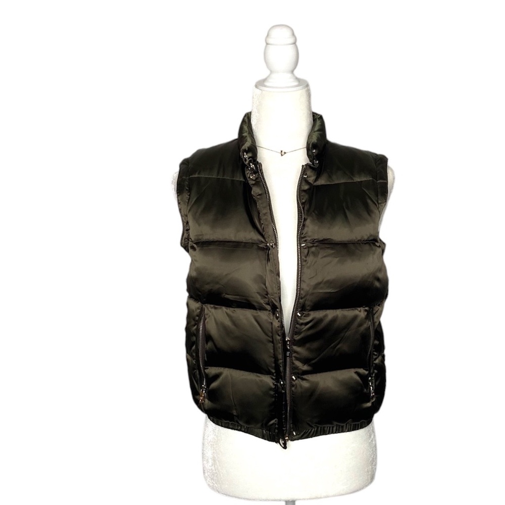 Andrew Marc Vest Goose Down Puffer Zipper Snap Front Closure